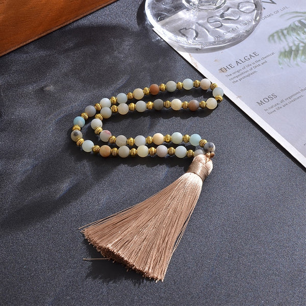 Pulsera islámica musulmana Tasbih de amazonita mate de 6 mm con 33 cuentas