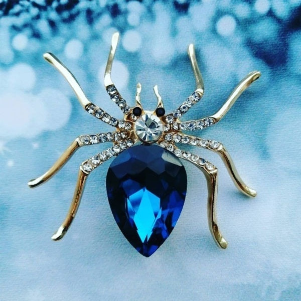 Statement Crystal Spider Brooches for Women