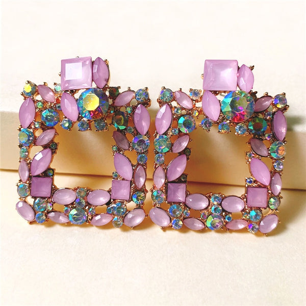 Pendientes colgantes con brillantes y brillantes de imitación de diamantes de imitación para mujer.