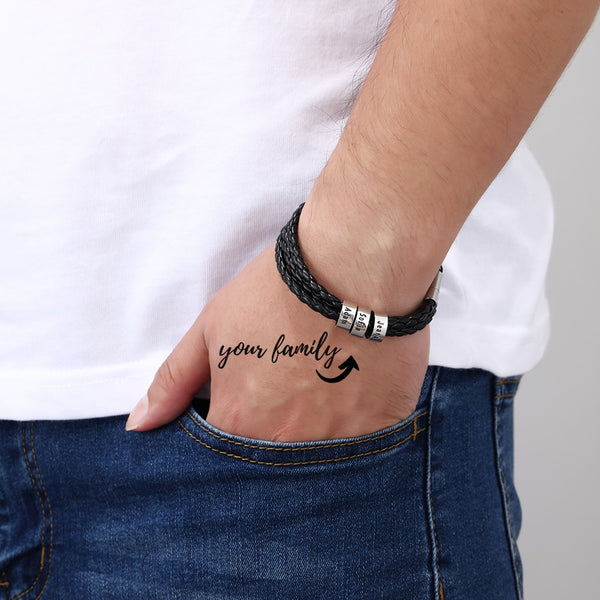 Personalized Family Names Men Bracelet