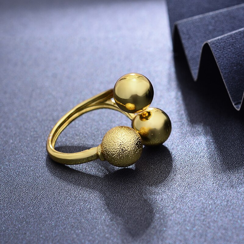 Ethiopia 24K Bead Gold color Rings Dubai rings For women Man Twist African Men Ring