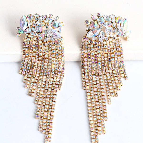 Nuevos pendientes de borlas de cristal retro Pendientes de cristal