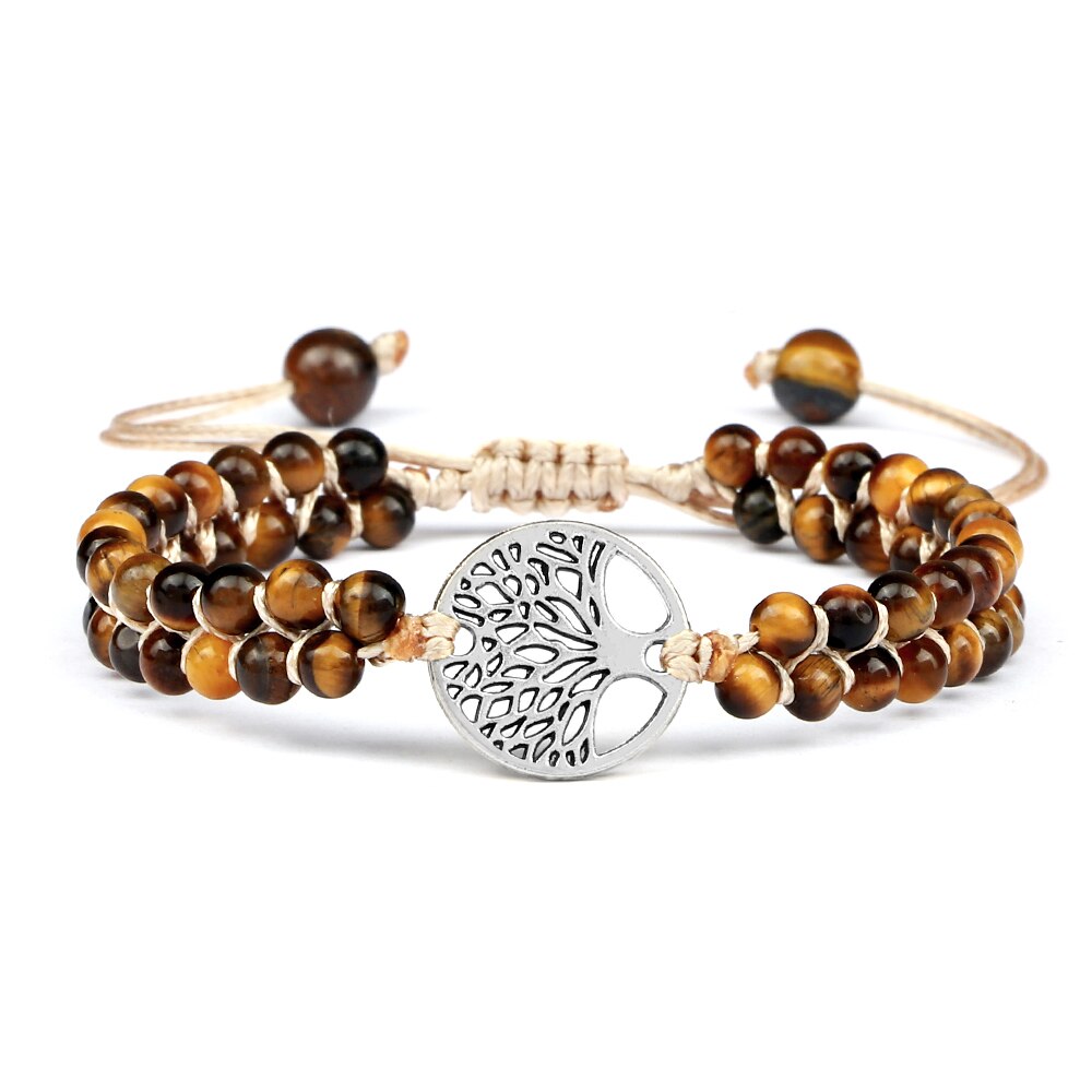 4mm Natural Tiger Eye Stone Beads Bracelets