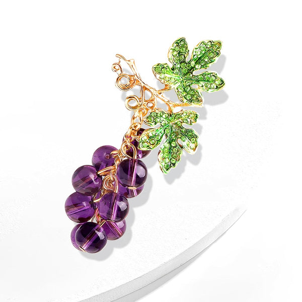 Broches de uva con cuentas de vidrio para mujer