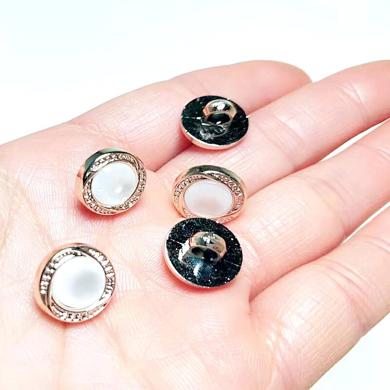 300pcs 12mm New Plating Buttons With Stone Shank DIY Apparel Sewing Accessories Shirt Buttons