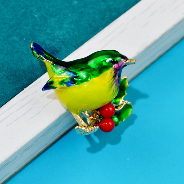 Multicolor Robin Bird Brooch Pins High Quality Enamel Animal Brooches