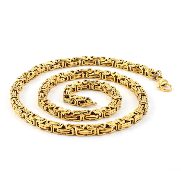 Collar de cadena imperial de acero inoxidable de 6,5 mm para hombre y mujer.