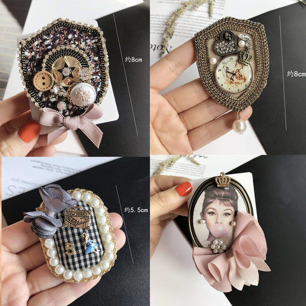 Broche con el número 5, accesorio de diseño de marca de lujo vintage