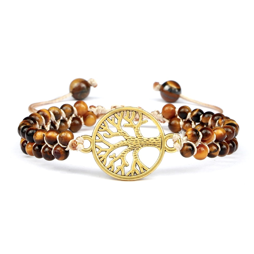 4mm Natural Tiger Eye Stone Beads Bracelets