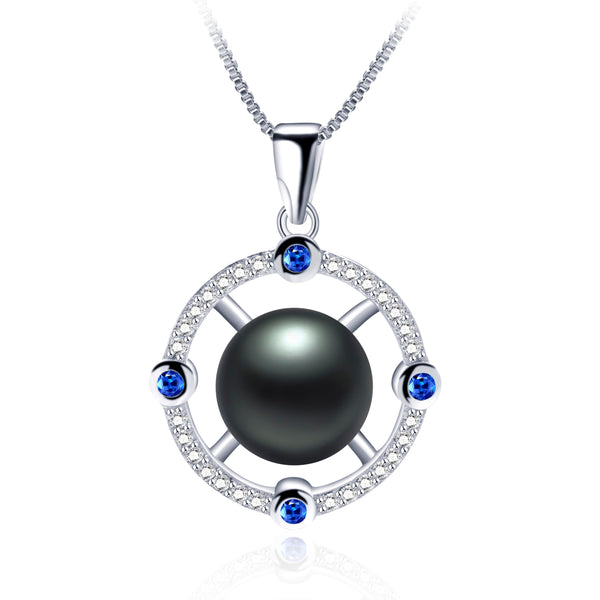Colgante circular moderno de plata de ley 925