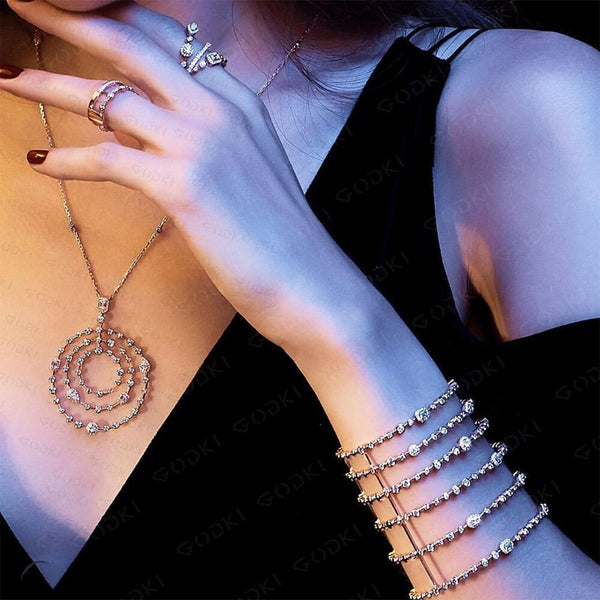 Lucky Circle Necklace Earring Set Jewelry Set For Women