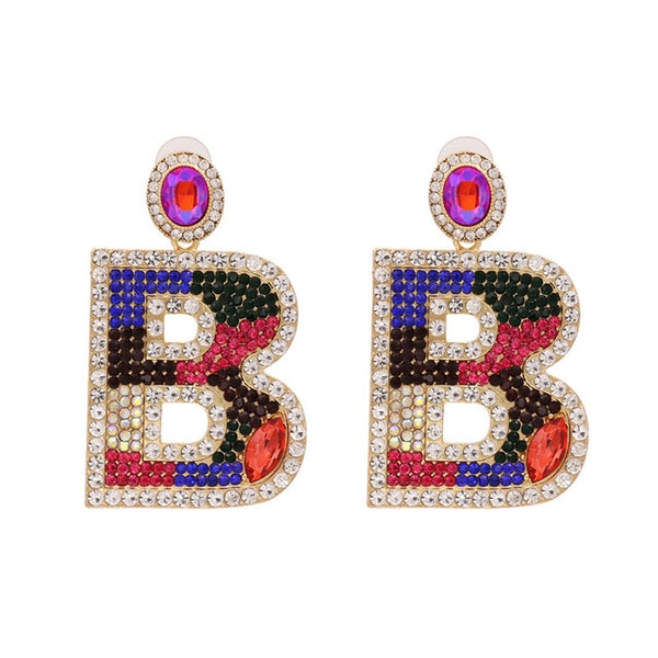Pendientes de diseño clásico con diamantes de imitación para mujer