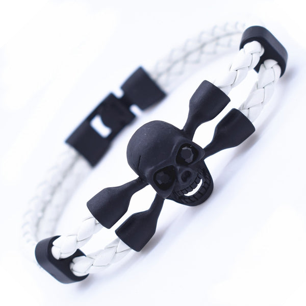 Pulseras vintage de calavera negra