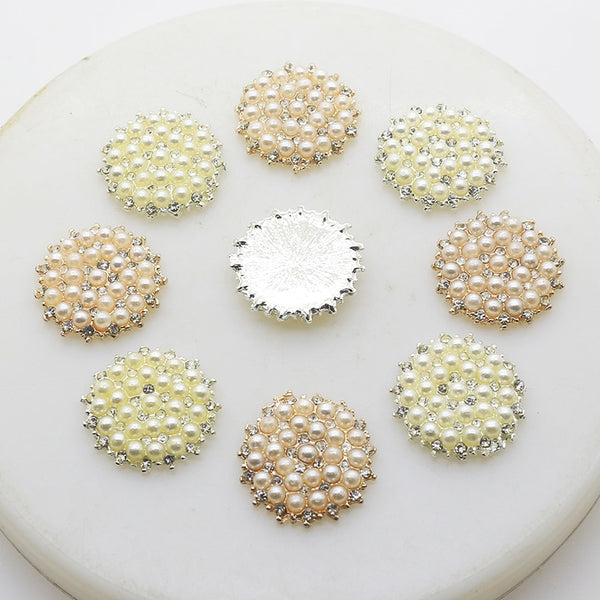 New Fashion 5pcs/Lot 20mm Full Rhinestones Flower Buttons