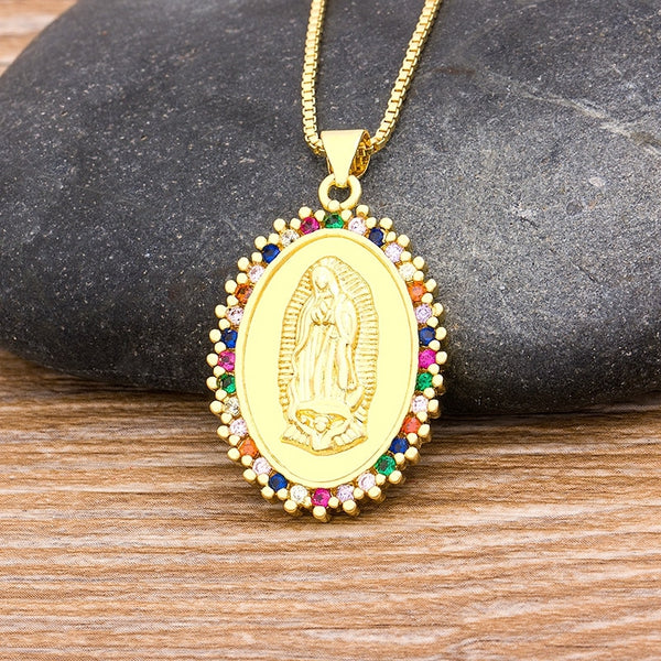 Collares colgantes clásicos de la Virgen María para mujer