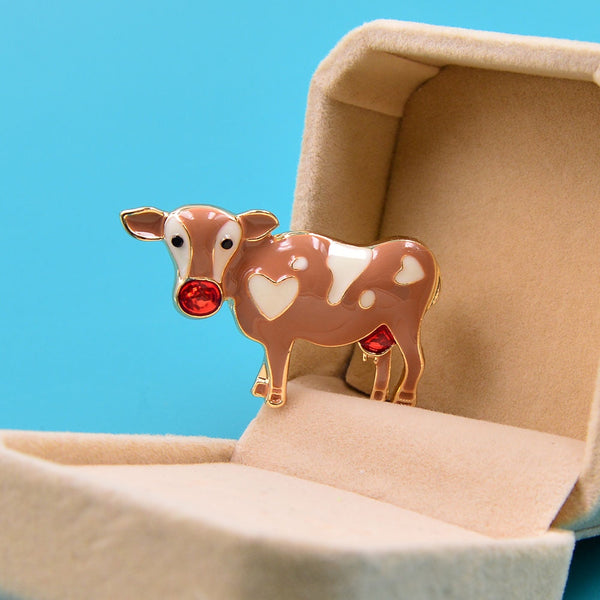 New Arrival Enamel Cow Brooches For Women