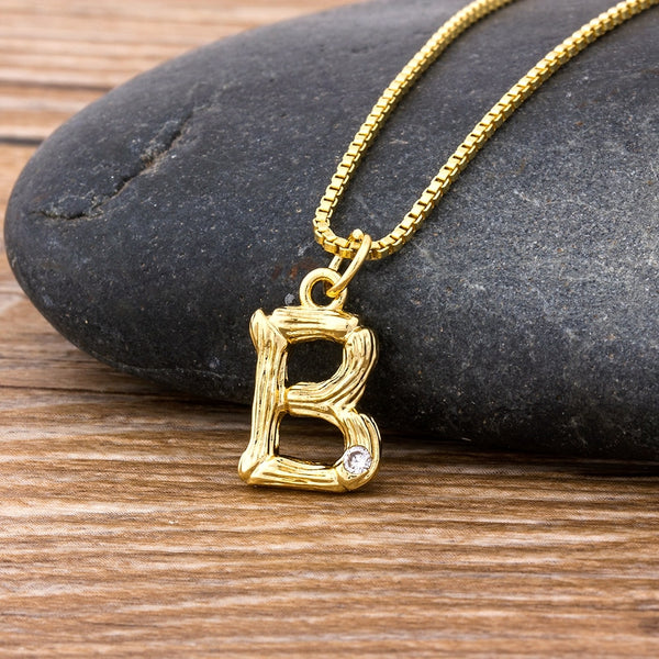 Collar con colgante de letra inicial para mujer, 26 letras