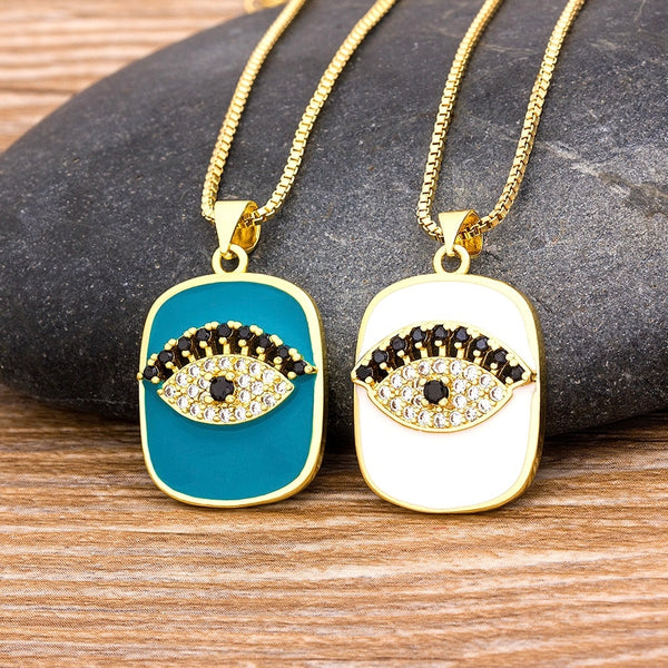 Nuevo diseño de collar con colgante de ojo malvado de pavo con amuleto de la suerte para mujer