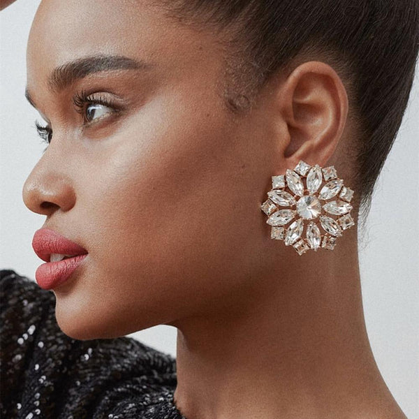 Pendientes de diamantes de imitación de colores nuevos de moda de verano para mujer