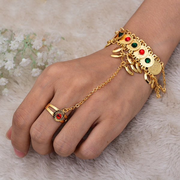 Coins Bracelet for Women Islam Muslim Arab Coin Money Sign Gold Color Middle Eastern Jewelry