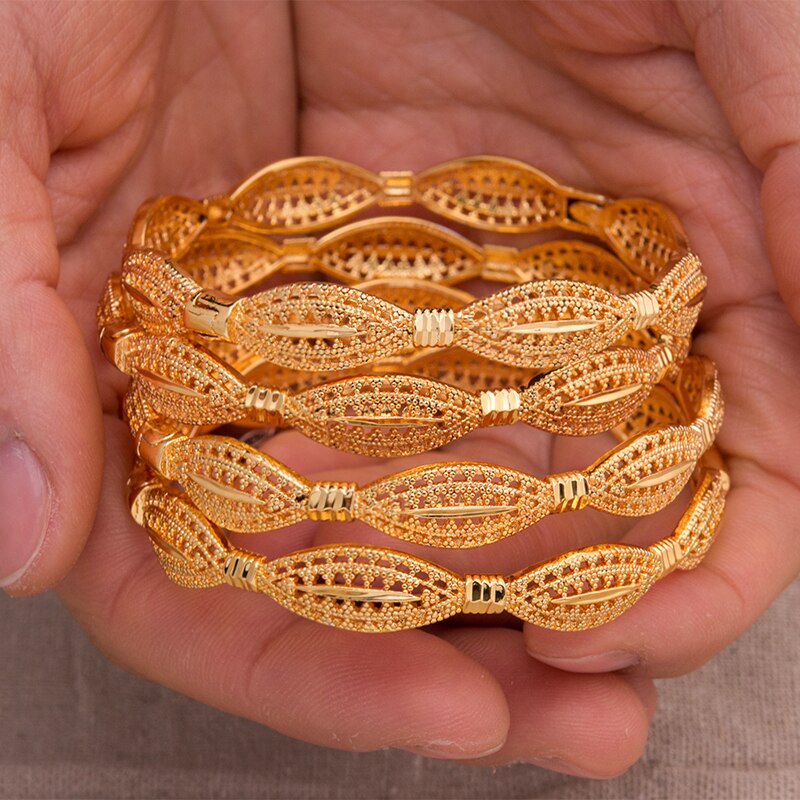 1Pcs/lot Can open Dubai Gold Color Bangles Mother Jewellery Ethiopian Bracelets Women