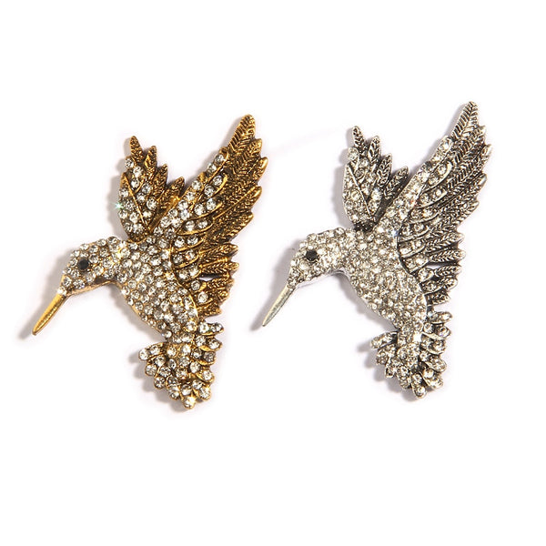 10 botones de metal con cristales y diamantes de imitación de 48 mm con apliques de pájaro ganso salvaje