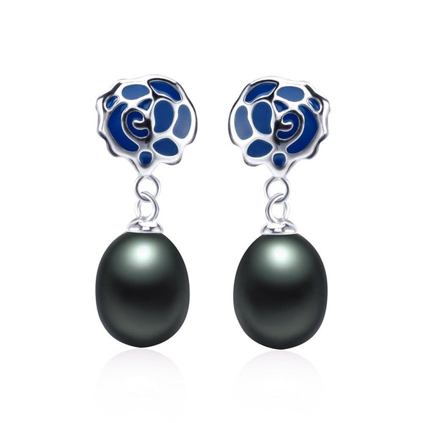 Exquisite Blue Rose Shape 925 Silver Engagement Wedding Jewelry Gifts