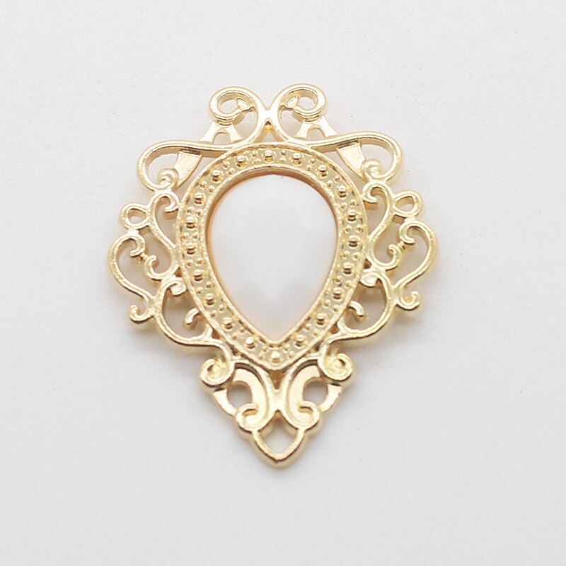 5PCS Plating Gold Alloy Decoration Acrylic Buttons For Clothing  Packaging Boxes Hair Accessories