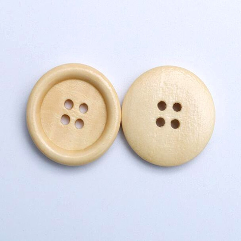 50PCS 11.5mm/12.5mm/15mm  2 Holes 4 Holes Wood Buttons