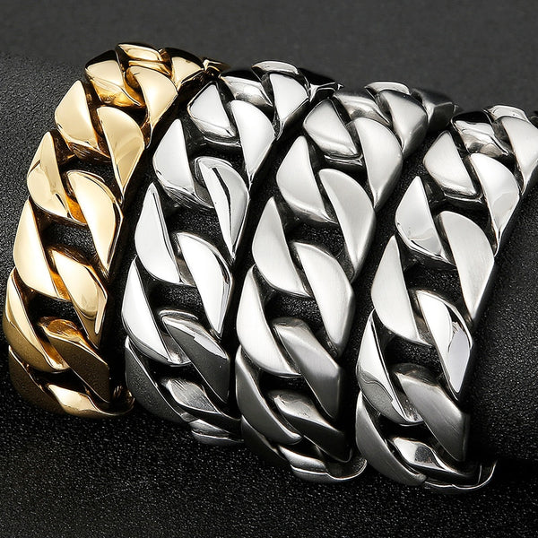 Pulsera de eslabones de acero inoxidable 316L para hombre y niño.