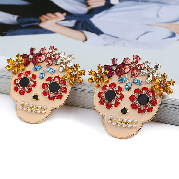 Pendientes de calavera de moda bohemia
