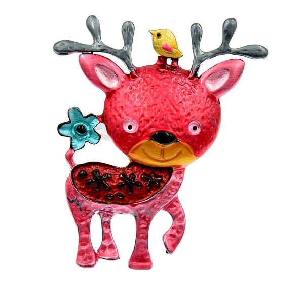New Arrival Cute Enamel Deer Brooches For Women