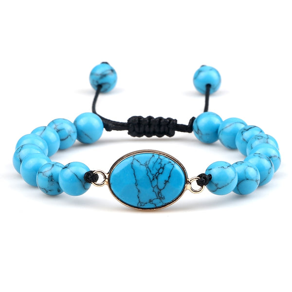 Pulsera de cuentas de piedra natural para mujer de moda