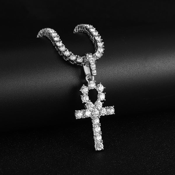 Men Women Hip Hop Cross Pendant Necklace