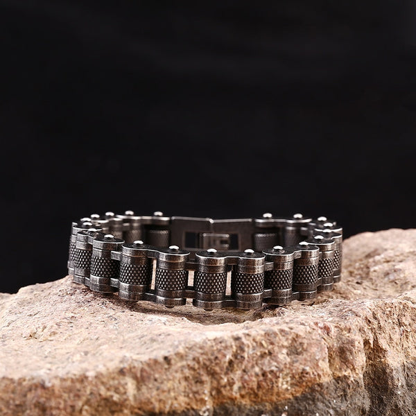 Pulsera de cadena de motocicleta para hombre, resistente y pesada