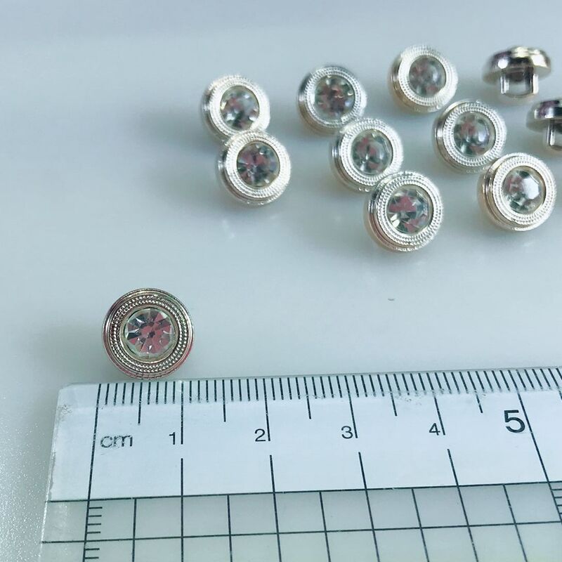 300PCS 11MM New Plating Buttons With Rhinestones Shank DIY Apparel Sewing Accessories Shirt