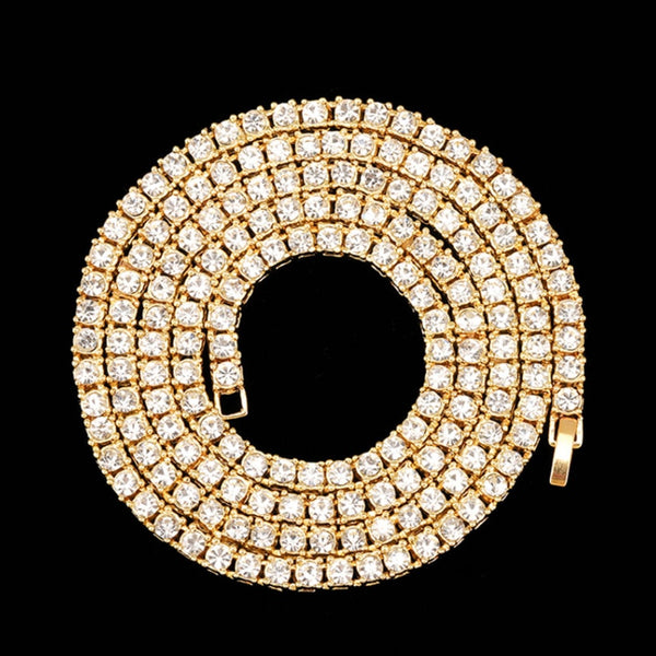 Fashion 1 row Rhinestone men hip hop Necklace rap singer Necklace ice