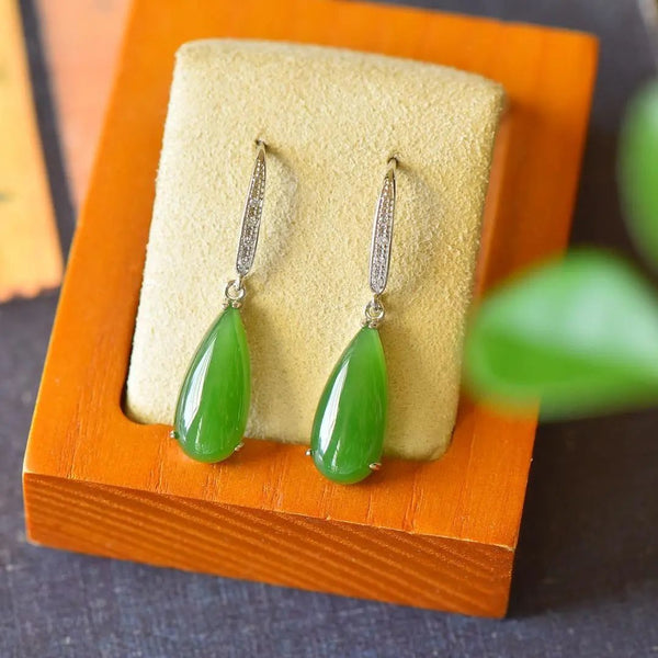 Pendientes colgantes de jaspe hetiano natural