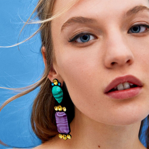 Pendientes colgantes vintage de diseño lujoso, accesorios para las orejas para mujer