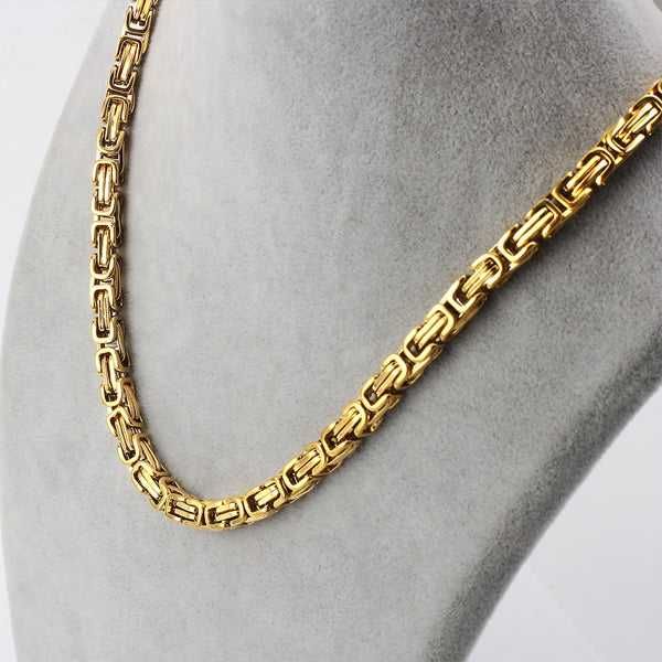 Collar de cadena imperial de acero inoxidable de 6,5 mm para mujer y hombre.