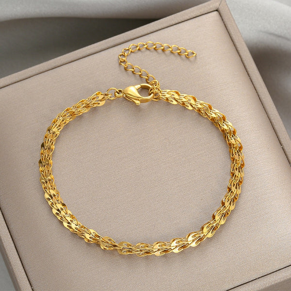 Joyería de lujo de moda, minimalismo, plumas, costuras, dijes, cadena gruesa, pulseras, collares para mujer