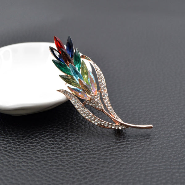 Multi-color Crystal Wheat Brooches for Women
