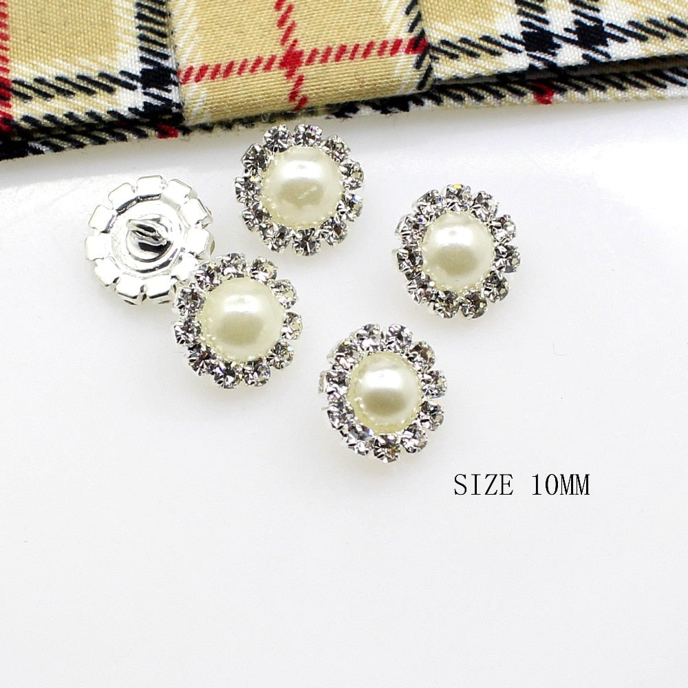 10Pcs 10mm Shank Buttons For Clothing Handwork Sewing Decorative Pearl Accessories
