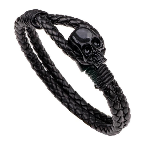 Fashion Punk Vintage Gold Silver Color Genuine Leather Weave Bracelet