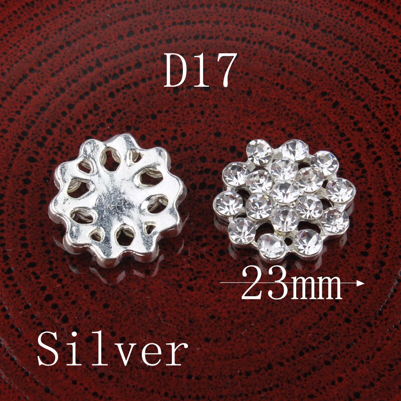 120PCS Handmade Vintage Metal Decorative Buttons Crystal Pearl Flower Center Rhinestone Buttons