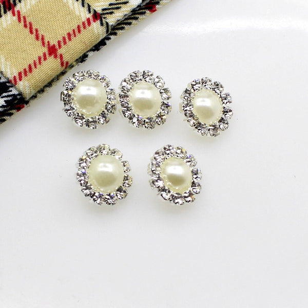 10 botones de 10 mm para ropa, manualidades, costura, accesorios decorativos de perlas.