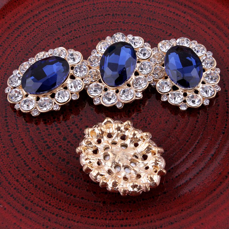 120PCS Vintage Handmade Flower Rhinestone Buttons Bling Flatback Crystal Pearl Decorative Buttons