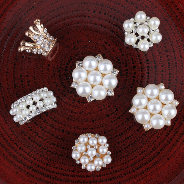 10 botones vintage hechos a mano con flores y diamantes de imitación, botones de perlas de cristal