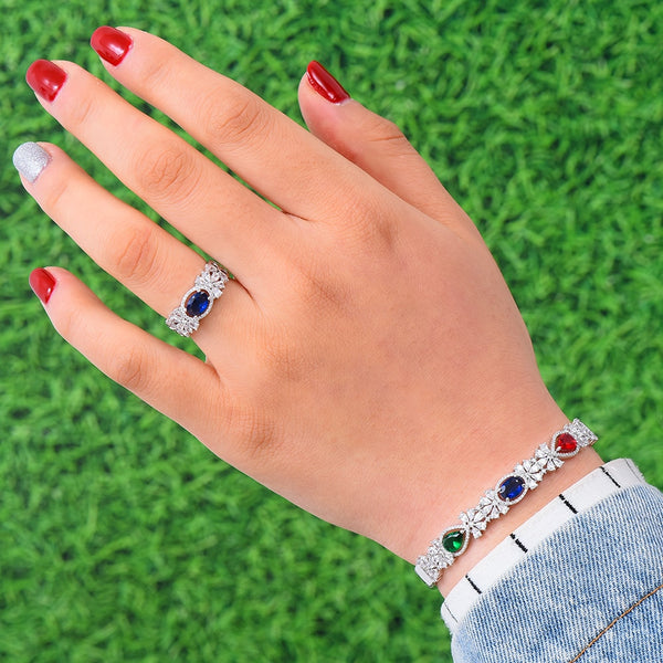 Luxury Flower Saudi Arabia Bangle Ring Set Jewelry Sets For Women