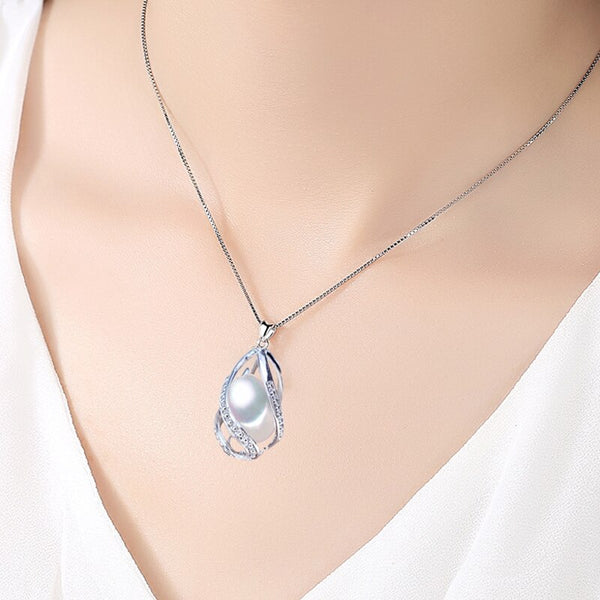 Collar de perlas, joyería de perlas, joyería de plata de ley 925 para mujer
